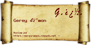 Gerey Ámon névjegykártya